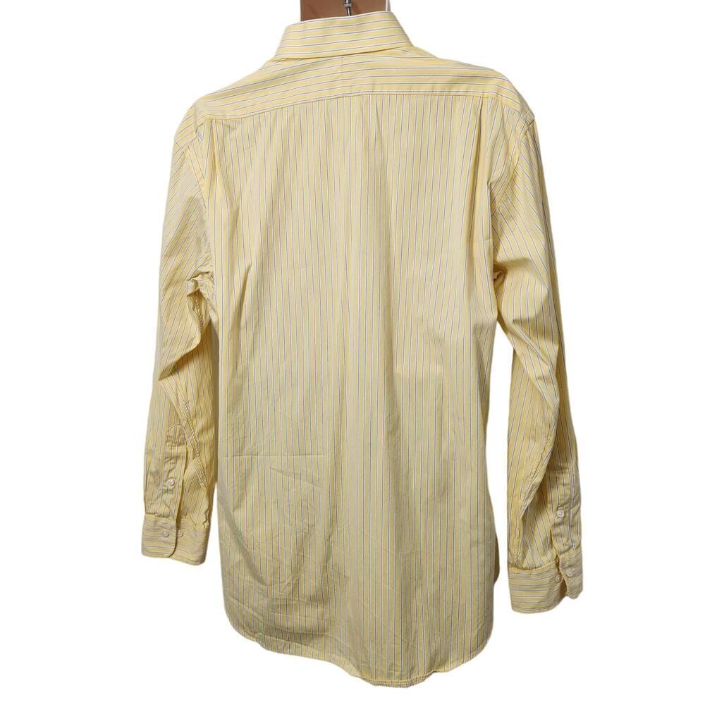 Men's Long Sleeve Polo Ralph Lauren Button Up Dress Shirt Size 16 1/2 Yellow - Picture 3 of 9